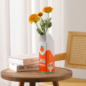 Vase en Céramique Boîte à Jus d’Orange Vintage